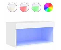 TV staliukas Zakito Home Tv spintelė Led balta 60x30x30 cm medinė - montuojama ant sienos