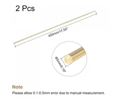 Žalvarinis strypas 5mm x 450mm, apvalus, 2 vnt. - modeliams ir amatams