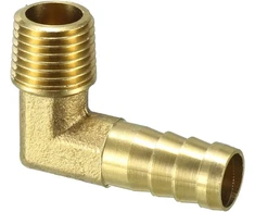 Žalvario jungiamosios detalės: 90 laipsnių kampas, 1/4 Pt, 10 mm