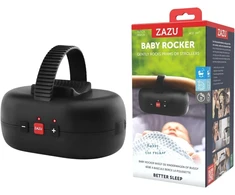 Zazu Robby sūpynės vežimėliui, automatinis kūdikio supimo įrenginys, reguliuojamas stiprumas, 40 min. laikmatis, kūdikio riksmo jutiklis, įkraunamas per Usb-c, atsparus vandeniui, universalus vežimėliams ir bagiams (juodas)