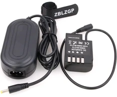 Zblzgp Dmw-ac8 Ac adapterio maitinimo šaltinis ir Dmw-dcc12 fiktyvi baterija Dc jungties rinkinys, skirtas Panasonic Lumix Dmc-gh3k Dmc-gh4k Dmc-gh5 Dc-g9l fotoaparatui