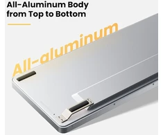 Žemo profilio mechaninė klaviatūra Flow, 100 klavišų įkraunama belaidė klaviatūra su Bluetooth ir laidiniu ryšiu, skirta Windows, Mac / Juodas Phantom Tactile Switches Us išdėstymas