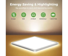 Zemty Led lubų šviestuvas, 2100 lm plokščias lubų šviestuvas šilta neutrali šalta balta 3000 K/4000 K/6500 K, Led panelinis lubų šviestuvas voniai, svetainei, prieškambariui, virtuvei, miegamajam, vonios kambariui - itin plonas