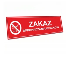 Ženklas draudžiama įeiti su vežimėliais, lipnus, graviruotas - D serija