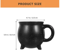 Zerodeko raganos užvirimo cesson puodelis: 450 ml juodas keramikinis virdulio puodelis helovino dekoratyvinis kavos puodelis gėrimo puodelis išdykęs puodelis košmarui prieš vakarėlio dovanas