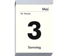 Zettler - Dieninis atplėšiamas kalendorius 2025 Xxl, 9,9 x 14,3 cm, atplėšiamas kalendorius su sudoku, receptais ir galvosūkiais, saulės ir mėnulio laikai, vardadieniai, su pakabinimu ir vokišku kalendoriumi