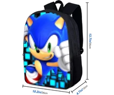 Zeyou Soni the He-dgehog kuprinė, 3d spausdintos Soni kuprinės, ežio animacinis krepšys, madinga kuprinė vaikams, dovana, mėlyna