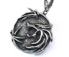 Zfsbrtl Vikingų 3d vilko karoliai, vyriškas nerūdijančio plieno skandinaviško vilko fenrir kaukolės pakabukas steampunk amuletas vintažiniai papuošalai
