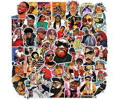 Zhlearda hip hop repo lipdukai, 2 x 50 vienetų, hip hop lipdukų rinkinys, vandeniui atsparūs vinilo lipdukai, dainininkų lipdukai, šaunūs, madingi grafiti punk lipdukų dizainai paaugliams ir suaugusiems