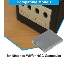 Zhuroupu Sd atminties kortelės skaitytuvo adapteris, skirtas Nintendo Wii ir Ngc, Sd Flash atminties kortelė, skirta Nintendo Game Cube konsolei, mini atminties kortelė, skirta Ngc žaidimui (2 vnt.)