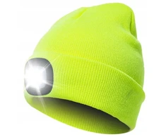 Žieminė kepurė su Led žibintuvėliu, Usb įkrovimas, 3 švietimo režimai