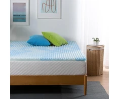Čiužinys Zinus antčiužinis 90 x 190 cm - antčiužinio aukštis 3,8 cm - memory foam gelinis antčiužinis - antčiužinis, mėlynas