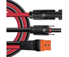 Zkeeshop saulės energijos į xt60i 5 m kabelis 10awg xt60i-f saulės kabelis 6 mm2 ilginamasis kabelis, suderinamas su nešiojama elektrine (5 m)