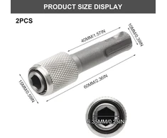 Grąžtas Zmdmah 2 vnt. Sds Plus adapteris, 6,35 mm sidabrinis antgalių laikiklis Sds adapteris grąžto laikiklis tvirtas ir universalus, šešiakampis kotas antgalių laikiklis žemės grąžtams namų dekoravimo projektams pramoniniam naudojimui