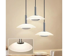 Zmh led pakabinamas šviestuvas svetainei - modernaus dizaino stiklinė virtuvės valgomojo kambario lempa 3000 k šiltai balta chromo spalvos valgomojo stalo lempa 3 lemputės apvalus metalinis pakabinamas šviestuvas valgomojo stalui miegamajam