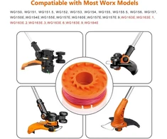 Žoliapjovės valas, skirtas visoms 20 V Worx akumuliatorinėms žoliapjovėms, skersmuo 1,65 mm/3,05 m, Wa0004.1 valai, žoliapjovės ritės, Wg163e, Wg163e.2, Wg163e.1, Wg163e.9