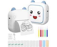 Zounin mini spausdintuvas, nešiojamas nuotraukų spausdintuvas, išmanusis bluetooth spausdintuvas (mėlynas)