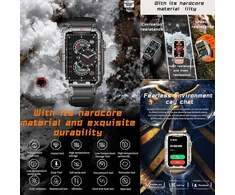Zpimy 1.57 colio amoled išmanusis laikrodis vyrams su telefono funkcija, 5atm atsparus vandeniui fitneso laikrodis vyrams su žibintuvėliu, pedometru, širdies ritmo spo2, sportinis aktyvumo sekiklis, skirtas android ios (auksinis)