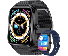 Zpimy išmanusis laikrodis moterims su telefono funkcija, 1,91 colio Amoled 5atm vandeniui atsparus fitneso laikrodis vyrams su žibintuvėliu, pedometru, širdies ritmo, Spo2 sportinis laikrodis, aktyvumo sekiklis, skirtas Android Ios (juodas)