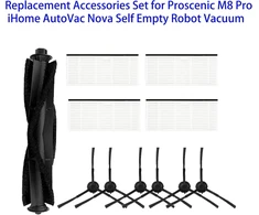 Zybulshjt 11 dalių atsarginių dalių rinkinys, skirtas airrobo t10+/viomi s9/proscenic m8 pro/laresar l6 pro/ultenic t10 dulkių siurbliams. rinkinį sudaro 1 voleliu, 6 šoniniai šepečiai, 4 filtrai