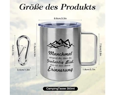 Žygio nerūdijančio plieno puodelis su karabinu - Kempingo lauko metalinis puodelis 350 ml Personalizuotas spausdintas puodelis stovyklavimui