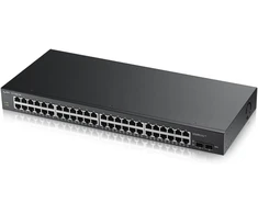 Šakotuvas Zyxel 48 prievadų gigabitinis komutatorius | valdomas išmaniai | montuojamas į stelažą su 2 Sfp prievadais | Vlan, Igmp, Qos [gs1900-48]