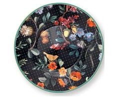 Porcelianinė lėkštė Pip Studio Winter Wonderland, juoda su gėlėmis, 12 cm