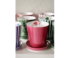 Porcelianinis puodelis Pip Studio Royal, tamsiai rožinis su auksiniais taškeliais, 230 ml
