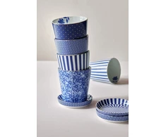 Porcelianinis puodelis Pip Studio Royal, mėlynas su rombiniu raštu, 230 ml