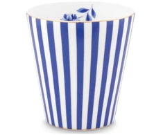 Porcelianinis puodelis Pip Studio Royal, mėlynas ir baltas dryžuotas, 230 ml
