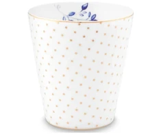 Porcelianinis puodelis Pip Studio Royal, baltas su auksiniais taškeliais, 230 ml