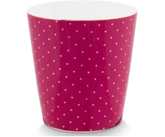 Porcelianinis puodelis Pip Studio Royal, tamsiai rožinis su auksiniais taškeliais, 230 ml