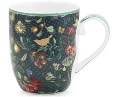 Porcelianinis puodelis Pip Studio Winter Wonderland, labai tamsiai žalsvai mėlynas, 145 ml