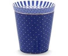 Porcelianinis puodelis su lėkštute Pip Studio Royal, mėlynas su taškeliais, 230 ml