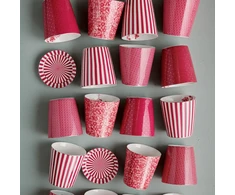 Porcelianinis puodelis su lėkštute Pip Studio Royal, ryškiai rožinis su rombiniu raštu, 230 ml