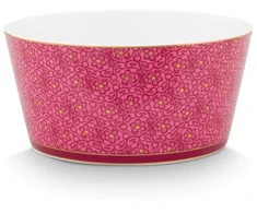 Porcelianinių dubenėlių rinkinys Pip Studio, ryškiai rožinis su gėlėmis, 12 cm