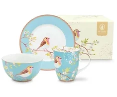 Porcelianinių indų rinkinys Pip Studio Early Bird, žydras, 3 dalių