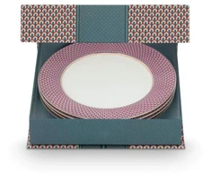 Porcelianinių lėkščių rinkinys Pip Studio, su žvyneliais ir auksu, 4 vnt., 26,5 cm