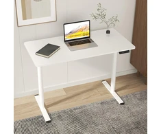 Elektrinis reguliuojamo aukščio rašomasis stalas Spacetronik Moris 121WW, 120 × 60 cm, baltas