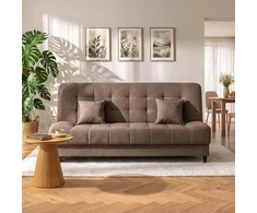 Sofa Mebel Elite 2 sofų-lovų komplektas NEPAL, 187 × 87 × 95 cm, rudas