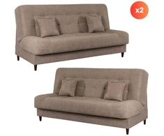 Sofa Mebel Elite 2 sofų-lovų komplektas NEPAL, 187 × 87 × 95 cm, rudas