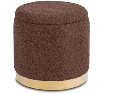 Mebel Elite Apmušalų pufas CARNOS, 40 × 40 × 40 cm, rudas