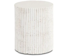 Mebel Elite Apvalus staliukas, Ø 38 cm, kreminis