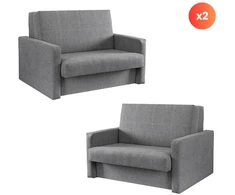 Mebel Elite Atlenkiamas miegamasis fotelis MILAN 2, 2 vnt., pilkas