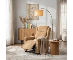 Mebel Elite Atlošiamas fotelis SPENCER, rudas, velvetinis