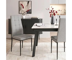 Mebel Elite Audiniu aptraukta kėdė TEX, 42 × 43 × 95 cm, pilka