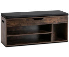 Mebel Elite Batų spintelė, 100 cm, kaimiško ąžuolo ir juodos spalvos