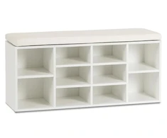 Mebel Elite Batų spintelė AXEL, 104 cm, balta