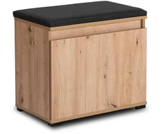 Mebel Elite Batų spintelė su sėdimąja dalimi, 60 cm, artisan ąžuolo / grafito