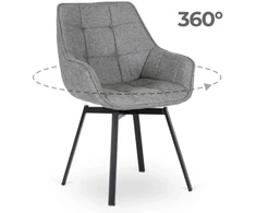 Mebel Elite Besisukanti kėdė LUNA 2, 57 × 57 × 90 cm, pilka